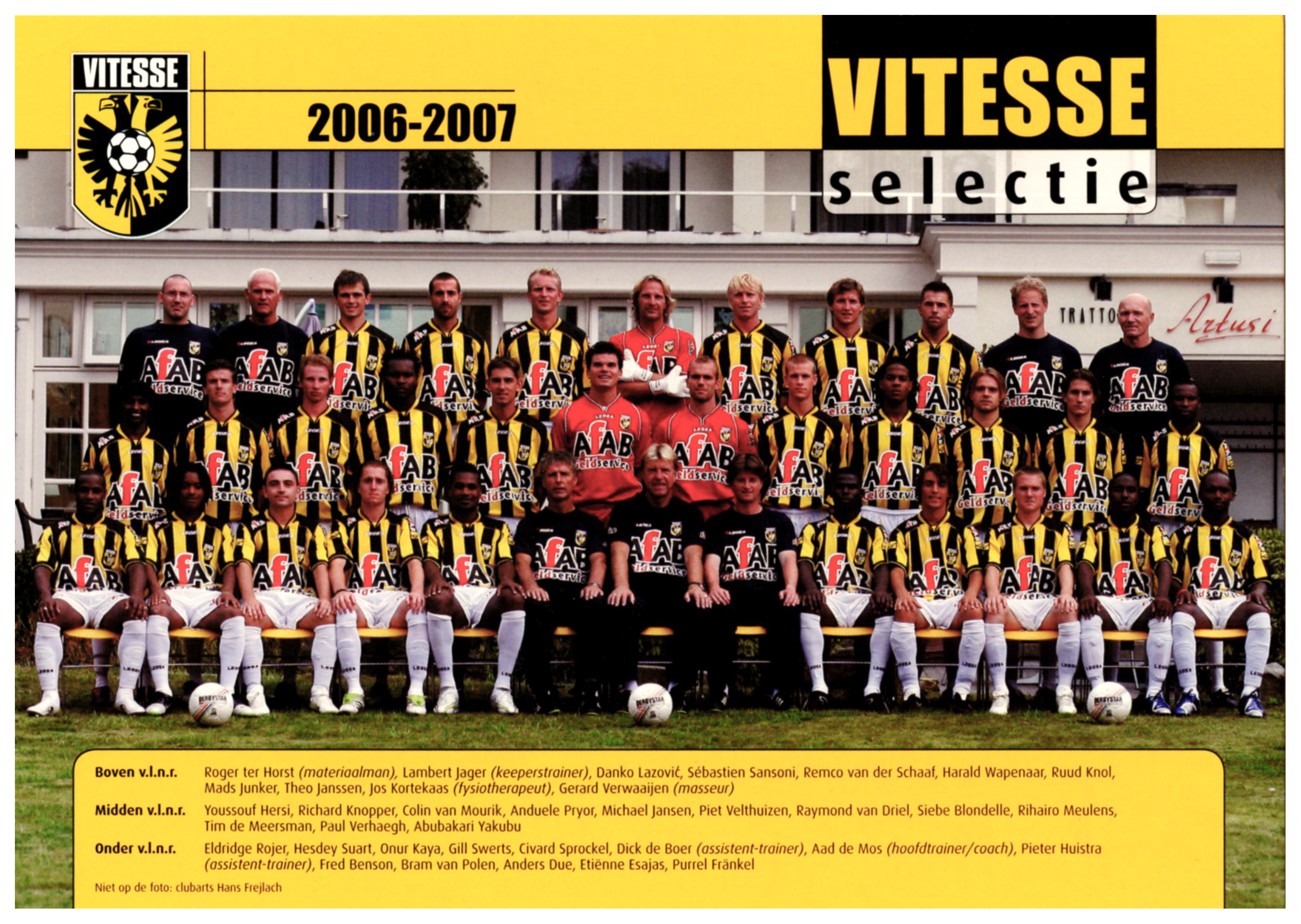 Sammler unused Seizoen Club Card Vitesse Arnhem 2006-2007 